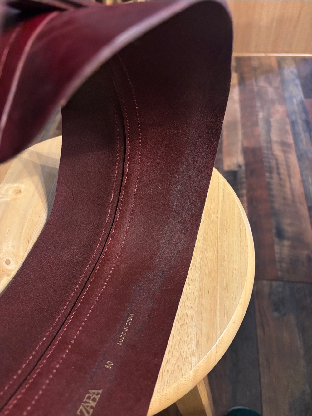 Zara Wide Burgundy Leather Corset Belt Gold Buckle Accent See Video & Photos - Picture 8 of 17